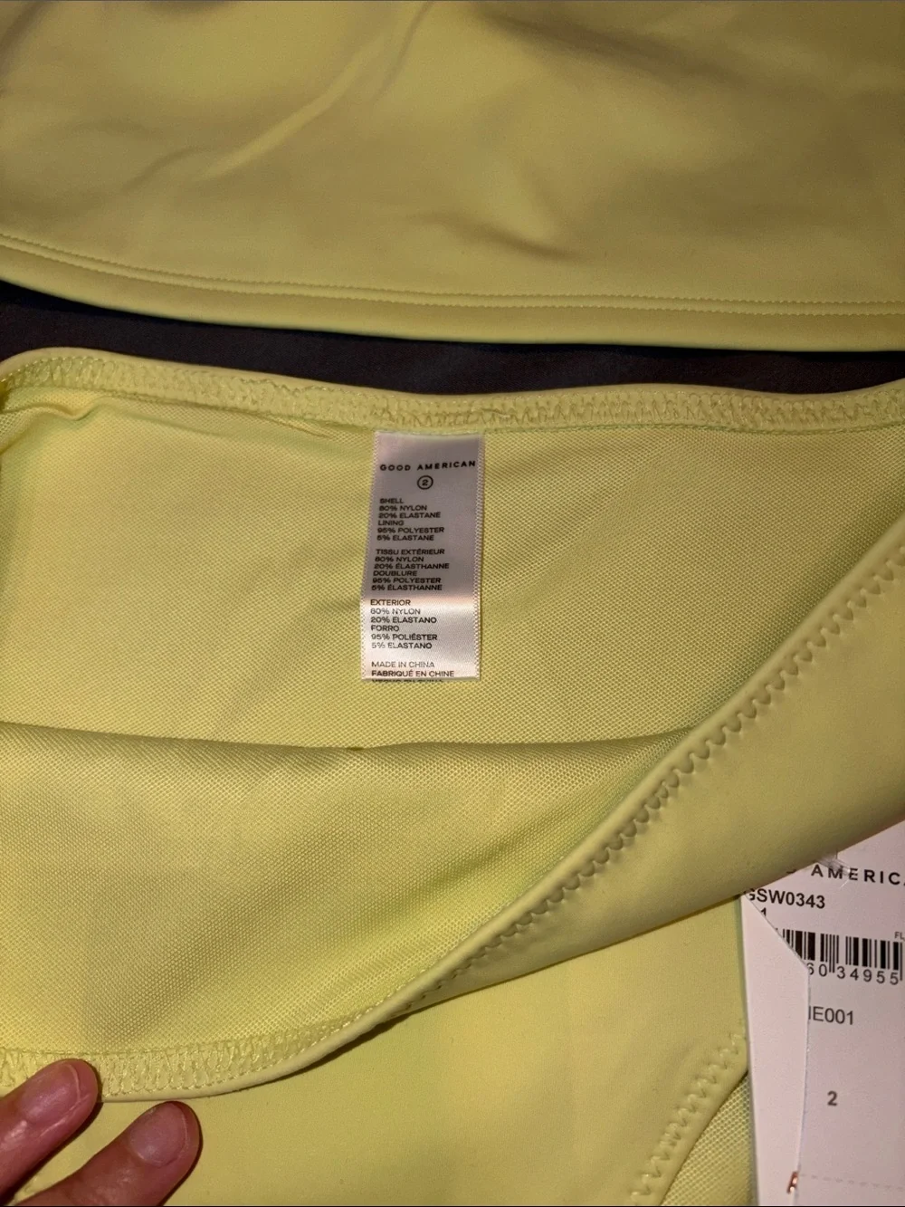 Good American Lemon Crop Bikini Top with High-Waist Bottom - Light Yellow